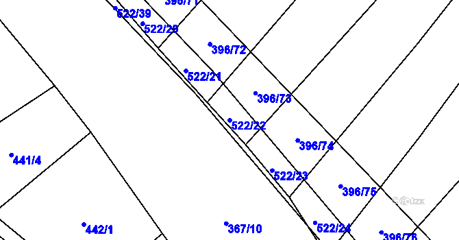 Parcela st. 522/22 v KÚ Hostín u Vojkovic, Katastrální mapa