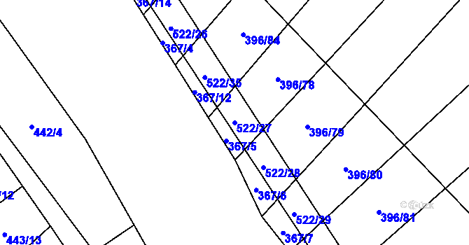 Parcela st. 522/27 v KÚ Hostín u Vojkovic, Katastrální mapa
