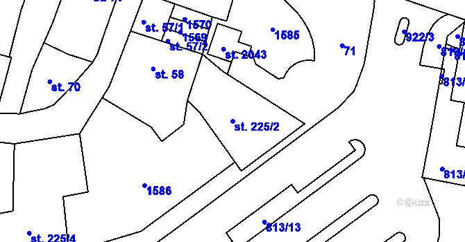 Parcela st. 225/2 v KÚ Hostinné, Katastrální mapa
