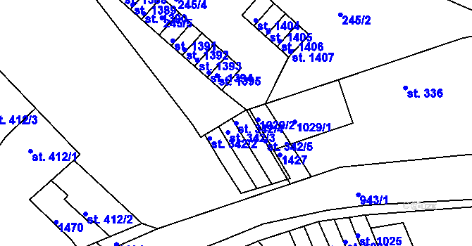 Parcela st. 342/4 v KÚ Hostinné, Katastrální mapa