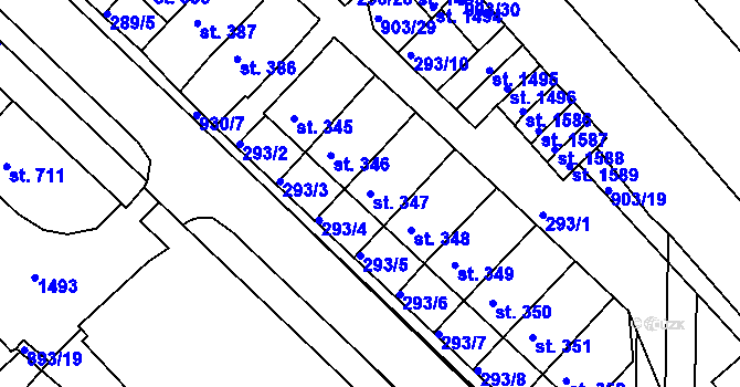 Parcela st. 347 v KÚ Hostinné, Katastrální mapa