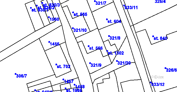 Parcela st. 566 v KÚ Hostinné, Katastrální mapa