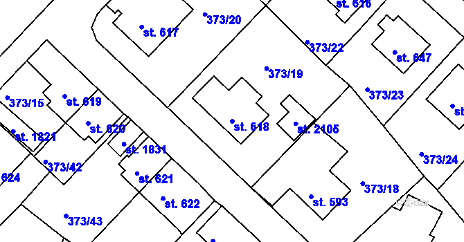Parcela st. 618 v KÚ Hostinné, Katastrální mapa