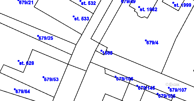 Parcela st. 652/3 v KÚ Hostinné, Katastrální mapa