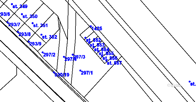 Parcela st. 855 v KÚ Hostinné, Katastrální mapa