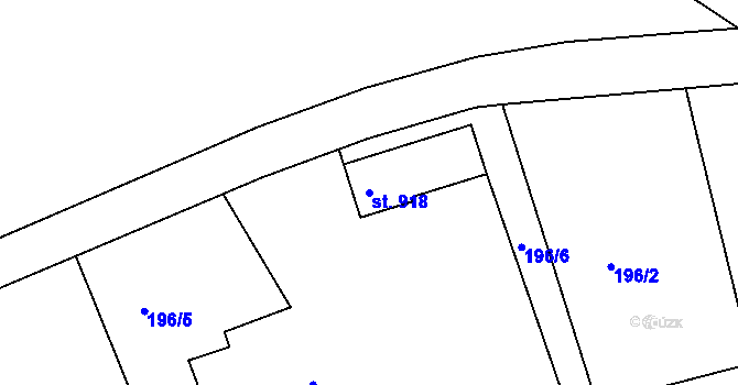 Parcela st. 918 v KÚ Hostinné, Katastrální mapa
