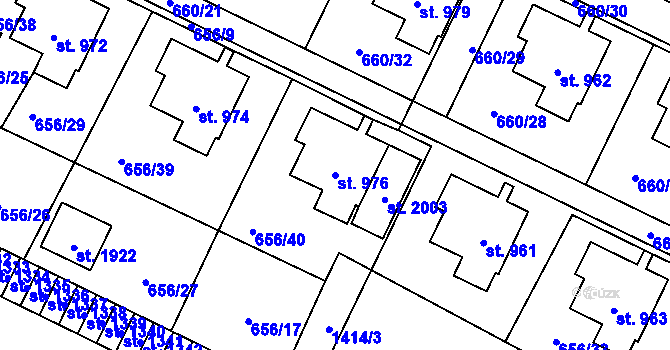 Parcela st. 976 v KÚ Hostinné, Katastrální mapa