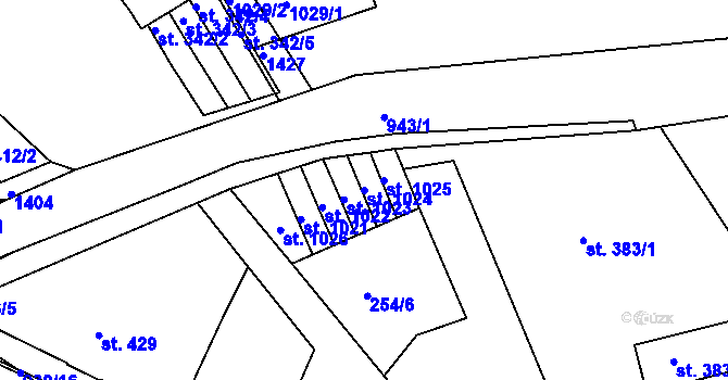 Parcela st. 1024 v KÚ Hostinné, Katastrální mapa