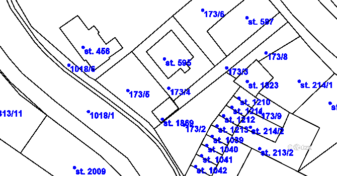 Parcela st. 173/4 v KÚ Hostinné, Katastrální mapa