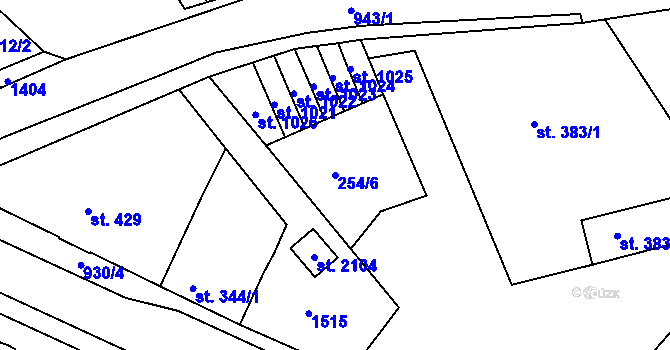 Parcela st. 254/6 v KÚ Hostinné, Katastrální mapa