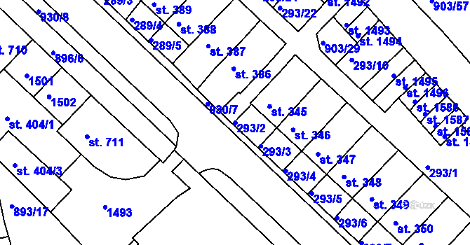 Parcela st. 293/2 v KÚ Hostinné, Katastrální mapa