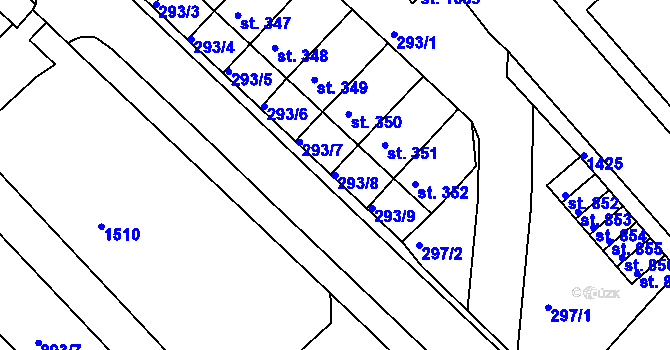 Parcela st. 293/8 v KÚ Hostinné, Katastrální mapa