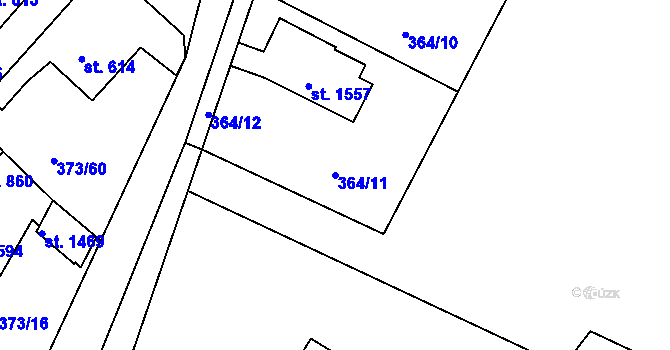 Parcela st. 364/11 v KÚ Hostinné, Katastrální mapa