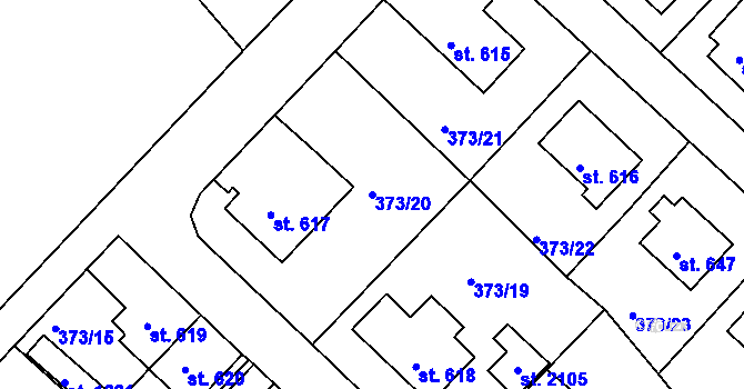 Parcela st. 373/20 v KÚ Hostinné, Katastrální mapa