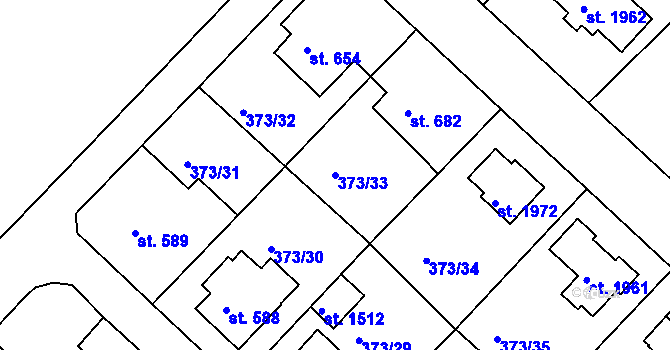 Parcela st. 373/33 v KÚ Hostinné, Katastrální mapa