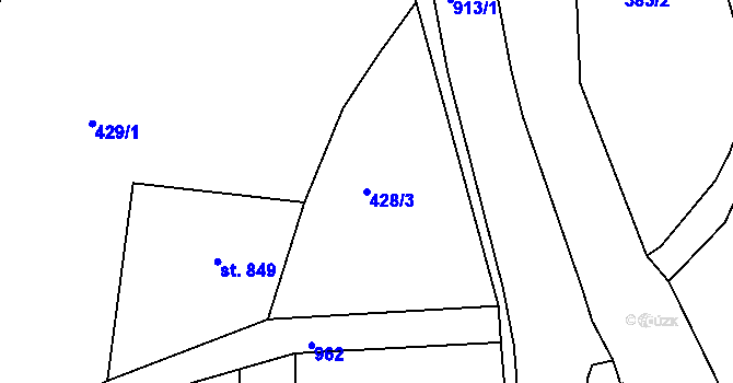 Parcela st. 428/3 v KÚ Hostinné, Katastrální mapa