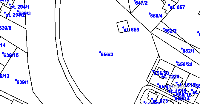 Parcela st. 656/3 v KÚ Hostinné, Katastrální mapa