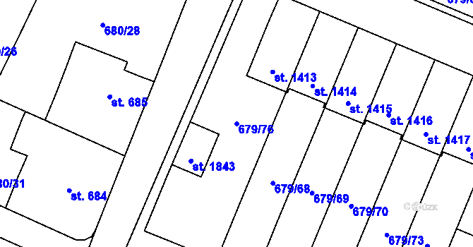 Parcela st. 679/76 v KÚ Hostinné, Katastrální mapa