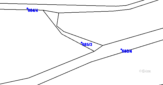 Parcela st. 685/3 v KÚ Hostinné, Katastrální mapa