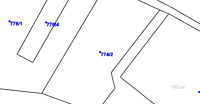 Parcela st. 774/2 v KÚ Hostinné, Katastrální mapa