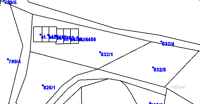 Parcela st. 832/1 v KÚ Hostinné, Katastrální mapa
