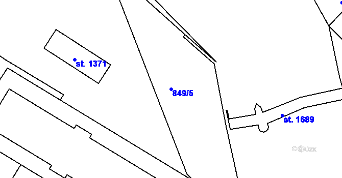 Parcela st. 849/5 v KÚ Hostinné, Katastrální mapa