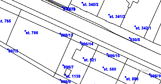 Parcela st. 896/14 v KÚ Hostinné, Katastrální mapa