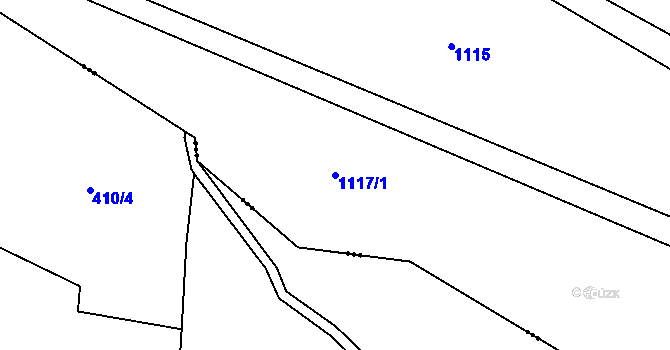Parcela st. 1117/1 v KÚ Hostinné, Katastrální mapa