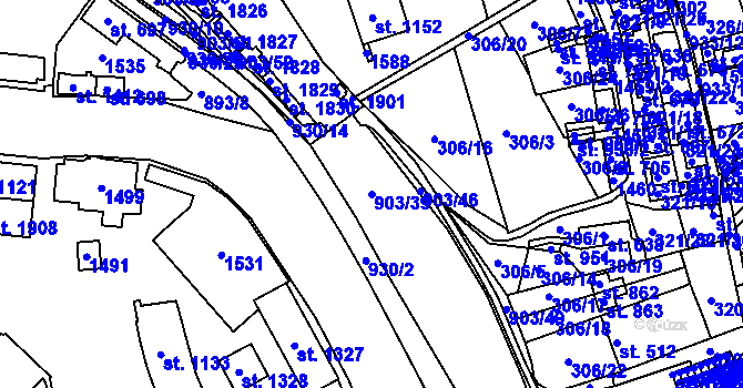 Parcela st. 903/39 v KÚ Hostinné, Katastrální mapa