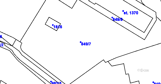 Parcela st. 849/7 v KÚ Hostinné, Katastrální mapa