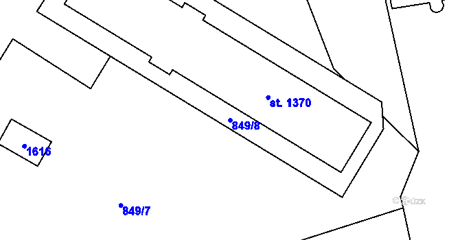 Parcela st. 849/8 v KÚ Hostinné, Katastrální mapa