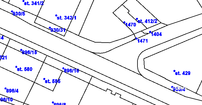 Parcela st. 943/4 v KÚ Hostinné, Katastrální mapa
