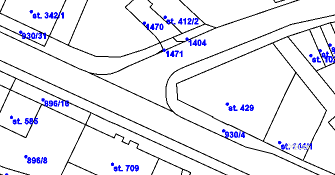 Parcela st. 943/5 v KÚ Hostinné, Katastrální mapa