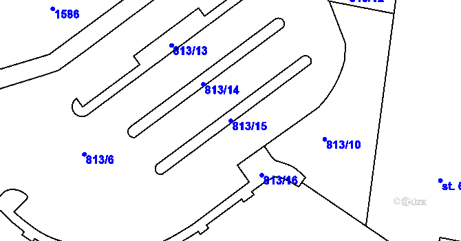 Parcela st. 813/15 v KÚ Hostinné, Katastrální mapa