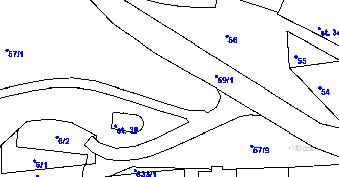 Parcela st. 31 v KÚ Hostišová, Katastrální mapa