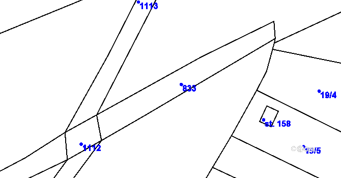 Parcela st. 396/2 v KÚ Hostišová, Katastrální mapa