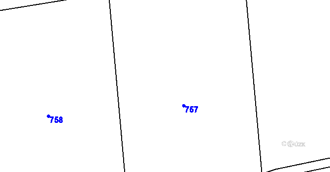 Parcela st. 240/4 v KÚ Hostišová, Katastrální mapa