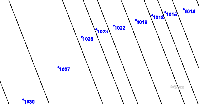 Parcela st. 300/10 v KÚ Hostišová, Katastrální mapa