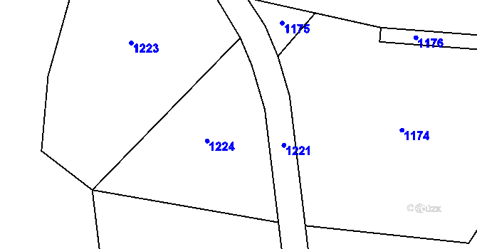 Parcela st. 67/4 v KÚ Hostišovice, Katastrální mapa