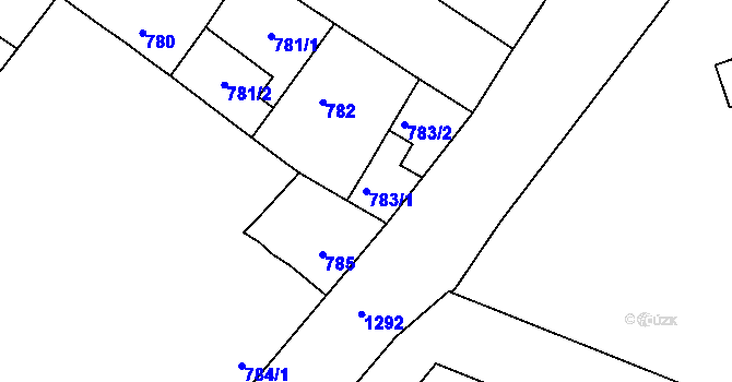 Parcela st. 783/1 v KÚ Hostivice, Katastrální mapa