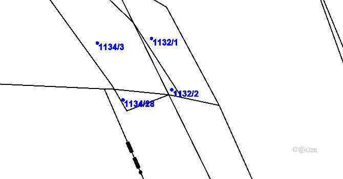 Parcela st. 1132/2 v KÚ Hostivice, Katastrální mapa