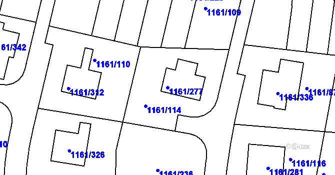 Parcela st. 1161/277 v KÚ Hostivice, Katastrální mapa