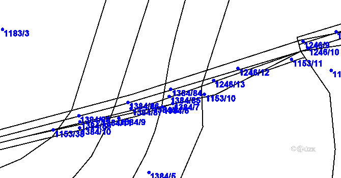 Parcela st. 1384/84 v KÚ Hostivice, Katastrální mapa