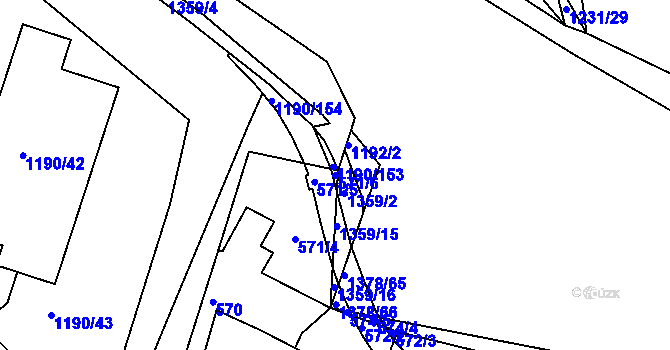 Parcela st. 571/6 v KÚ Hostivice, Katastrální mapa