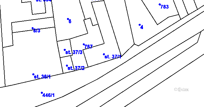 Parcela st. 37 v KÚ Litovice, Katastrální mapa