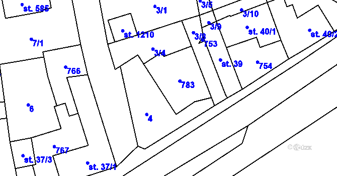 Parcela st. 38 v KÚ Litovice, Katastrální mapa