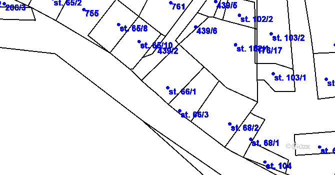 Parcela st. 66/1 v KÚ Litovice, Katastrální mapa