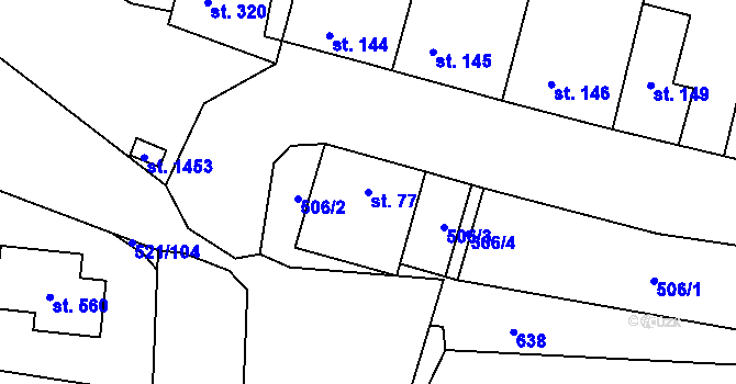Parcela st. 77 v KÚ Litovice, Katastrální mapa