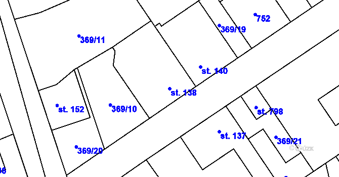 Parcela st. 138 v KÚ Litovice, Katastrální mapa