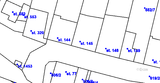 Parcela st. 145 v KÚ Litovice, Katastrální mapa